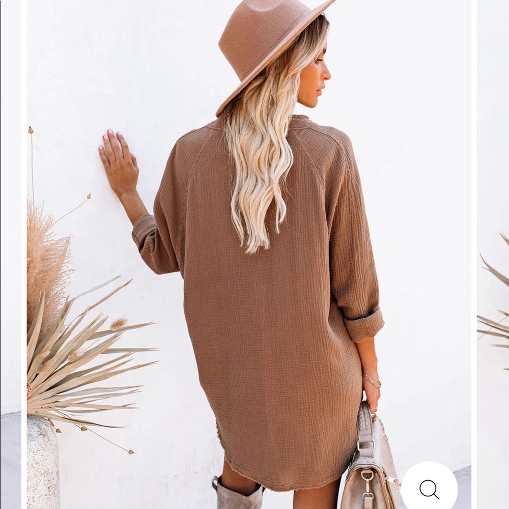 *SOLD* Vici Dolls | Brown button up tunic - Picture 2 of 9